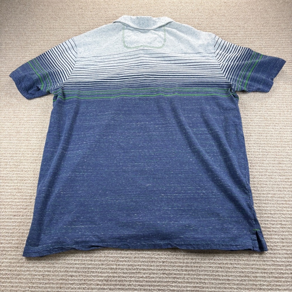 Tommy Bahama Polo Shirt Mens Large Blue Cotton Striped Coastal Nautical Beachy - Picture 4 of 12